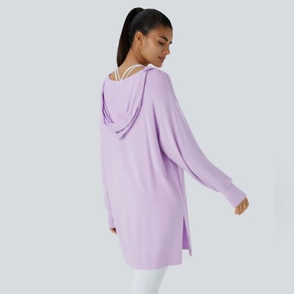 Halara V neck Drawstring Long Swewtshirt - Picture 3 of 12